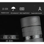 연속 줌 단일 튜브 저조도 야간 투시 HD 고배율 망원경, 10-30X50