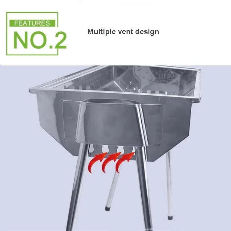 HZ-003 바비큐 그릴 야외 휴대용 스테인리스 스틸 스토브 가정용 숯불 바비큐 랙, M, L