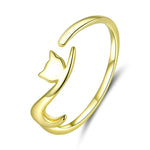 Naughty Cat Sterling Silver Ring Fashion Open Ring, SCR220, SCR220-B