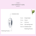 925 스털링 실버 심플 비즈 DIY 팔찌 쥬얼리 액세서리, SCC1450