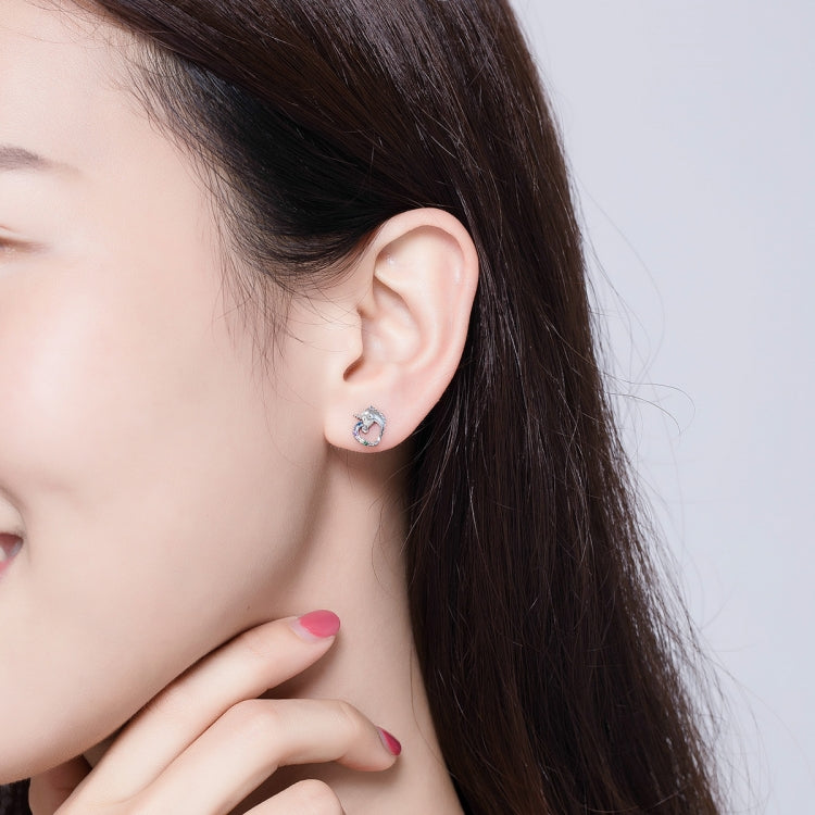 은 스터드 귀걸이 은 귀걸이 컬러 지르콘 은 스터드 귀걸이, SCE611