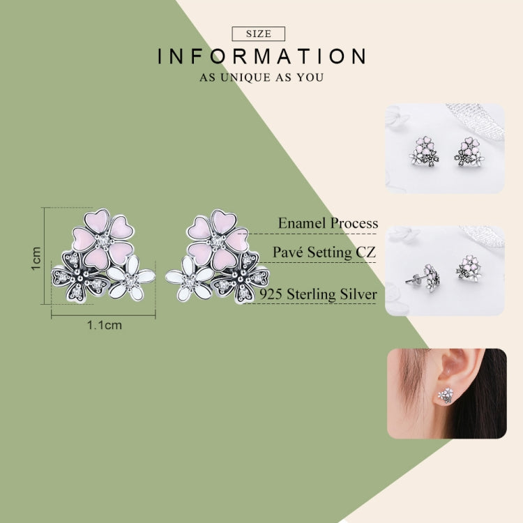 데이지 꽃 스털링 실버 귀걸이 세련된 여성 귀걸이, SCE400