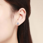 S925 스털링 실버 스터드 귀걸이 지르콘 귀걸이, SCE499