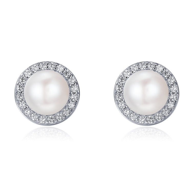 Simple Pearl Diamond Ladies Temperament Earrings S925 Sterling Silver Earrings, SCE122