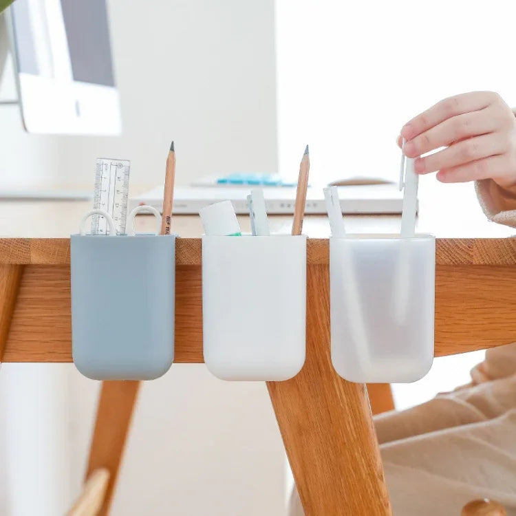 Sticky Pen Holder Desktop Can Hang Pen Case Office Stationery Storage And Sorting Box Random Colour, Pen Holder