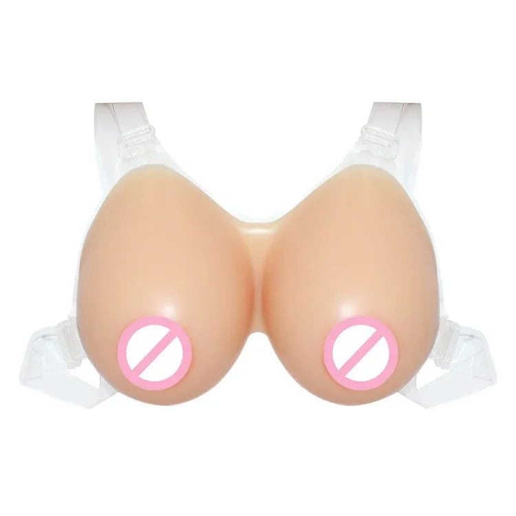 Cross-dressing Prosthetic Breast Conjoined Silicone Fake Breasts for Men Disguised as Women Breasts Fake Breasts, 500g Transparent Shoulder Strap Non-stick, 500g Transparent Shoulder Strap Paste, 600g Transparent Shoulder Strap Non-stick