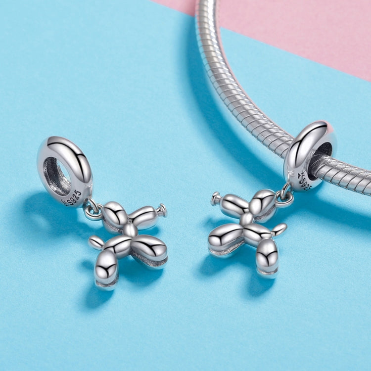 S925 Sterling Silver Cute Balloon Dog Charm DIY Bracelet Accessory, Bead