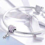 S925 Sterling Silver Bear Balloon Heart-shaped Inlaid Zirconium Diamond DIY Bead Bracelet Accessories, Bead