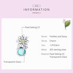 S925 스털링 실버 데이지와 반딧불 크리스탈 글라스 루스 비즈 DIY 비즈 팔찌