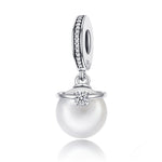 S925 Sterling Silver Elegant Pearl Charm DIY Bracelet Accessories, SCC137