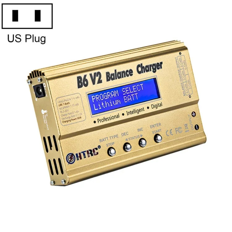 HTRC B6 V2 모델 비행기 충전기 스마트 밸런스 충전기, US 플러그, EU 플러그, UK 플러그, AU 플러그