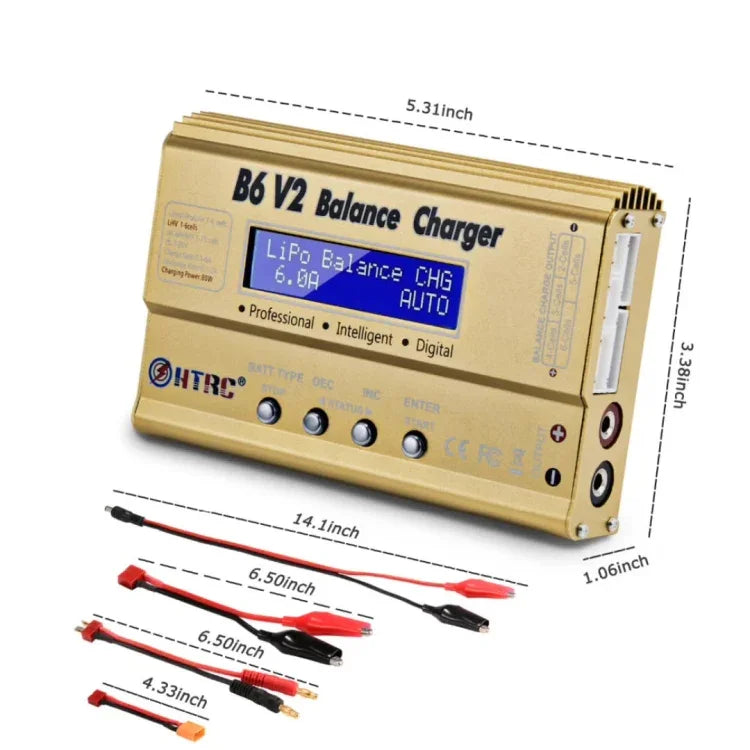HTRC B6 V2 모델 비행기 충전기 스마트 밸런스 충전기, US 플러그, EU 플러그, UK 플러그, AU 플러그