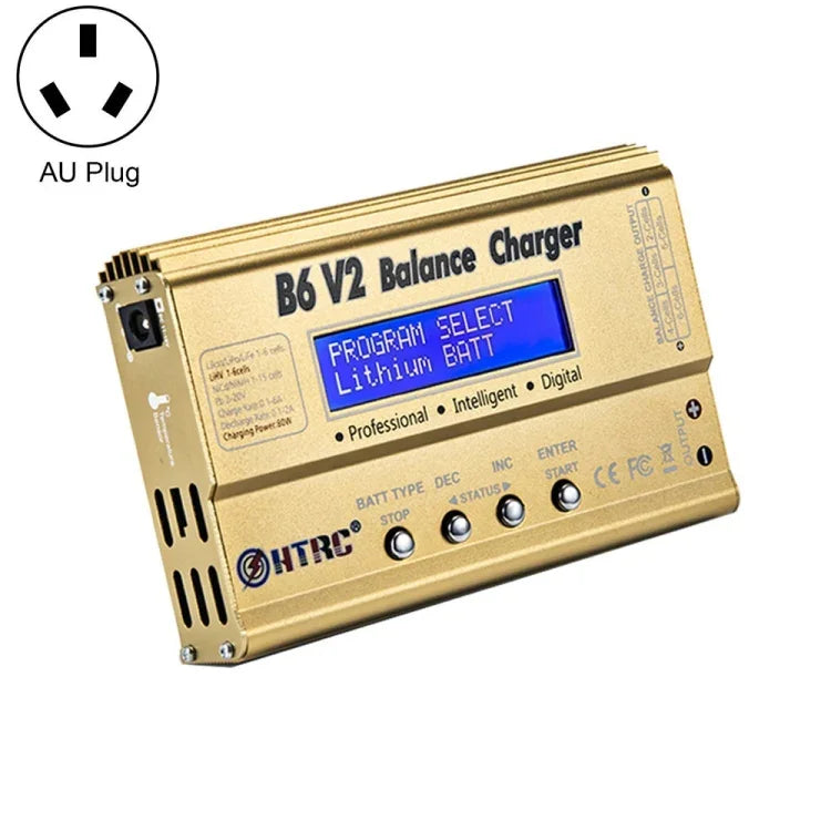 HTRC B6 V2 모델 비행기 충전기 스마트 밸런스 충전기, US 플러그, EU 플러그, UK 플러그, AU 플러그