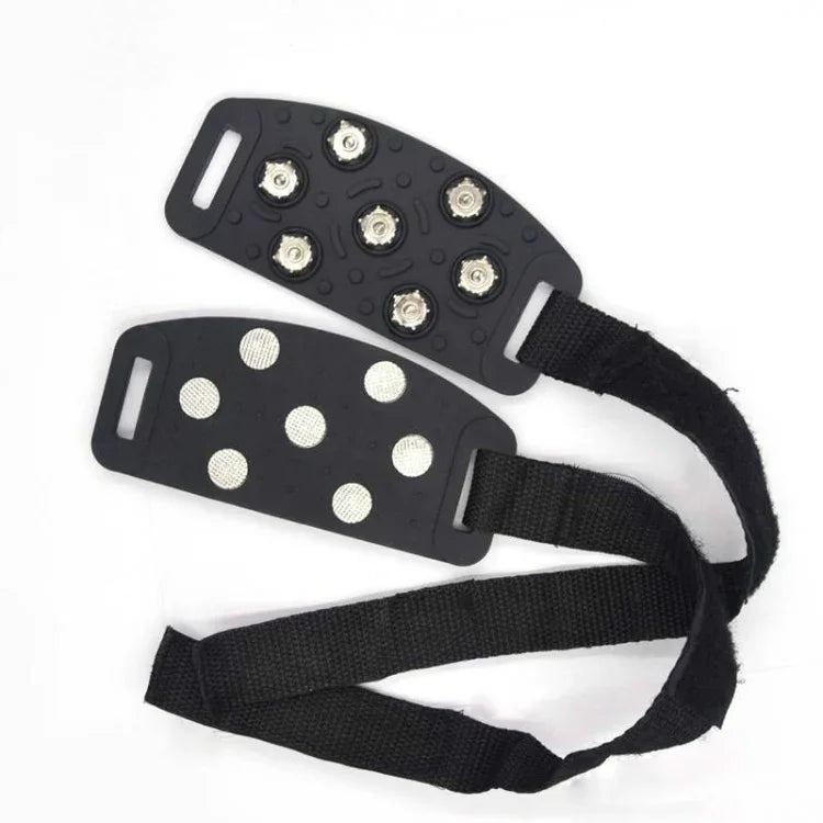 DM-1601 1pair Outdoor Mountaineering Snow Ice Surface 7-tooth Crampons Zinc Alloy Spikes Silicone Anti-skid Shoe Covers, DM-1601Shoe Cover