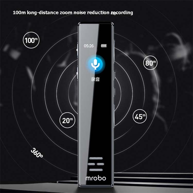 MROBO A10 전문 음성 녹음기 HD 노이즈 감소 학생용 MP3 컬러 스크린 플레이어, 8GB, 16GB