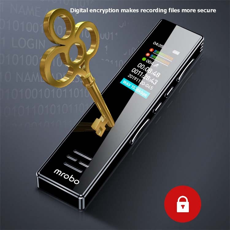 MROBO A10 전문 음성 녹음기 HD 노이즈 감소 학생용 MP3 컬러 스크린 플레이어, 8GB, 16GB