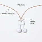 AIRPODS 무선 헤드셋 분실 방지 체인 강력한 자석 슬리브 티타늄 스틸 스테인리스 스틸 색상 유지 분실 방지 목걸이, 골드, 로즈 골드, 블랙 골드, 스틸 색상