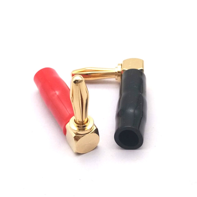 2개 4mm 바나나 플러그 L자형 90도 소프트 고무 스피커 배선 스피커 바나나 헤드
