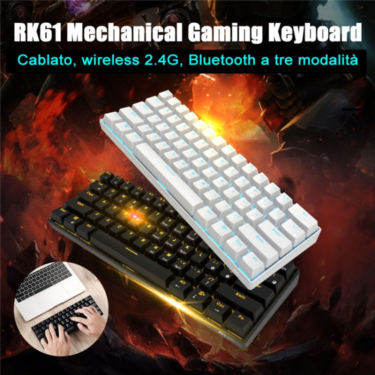 RK61 61키 블루투스 / 무선 듀얼 모드 태블릿 모바일 게이밍 기계식 키보드, 케이블 길이: 1.5m, 티 축, 그린 축, 레드 축