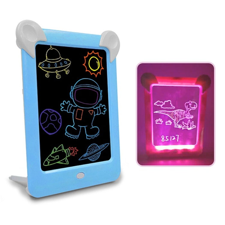 LED 발광 드로잉 보드 전자 형광 필기 보드 어린이 라이트 페인팅 메시지 보드, 블루, 핑크