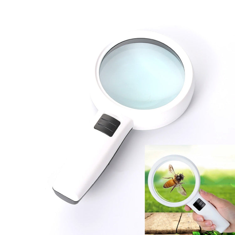 LED 조명 핸드헬드 고화질 렌즈 독서 및 유지보수 확대경 노인용, 95mm 10배, 110mm 30배 이중 렌즈