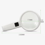 LED 조명 핸드헬드 고화질 렌즈 독서 및 유지보수 확대경 노인용, 95mm 10배, 110mm 30배 이중 렌즈