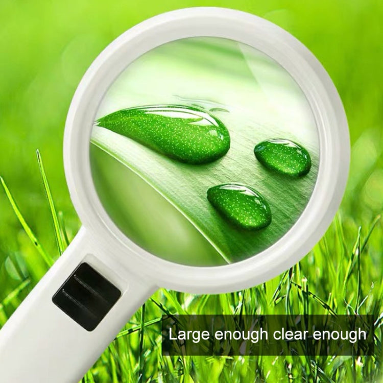 LED 조명 핸드헬드 고화질 렌즈 독서 및 유지보수 확대경 노인용, 95mm 10배, 110mm 30배 이중 렌즈