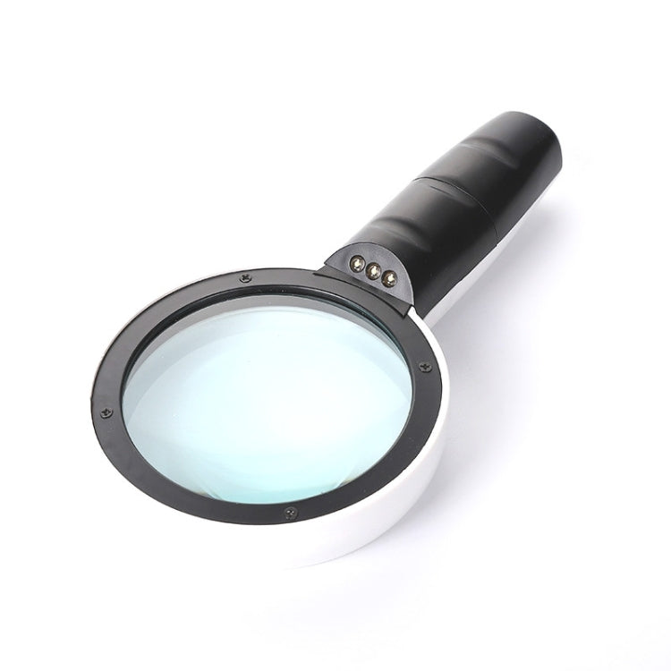 LED 조명 핸드헬드 고화질 렌즈 독서 및 유지보수 확대경 노인용, 95mm 10배, 110mm 30배 이중 렌즈