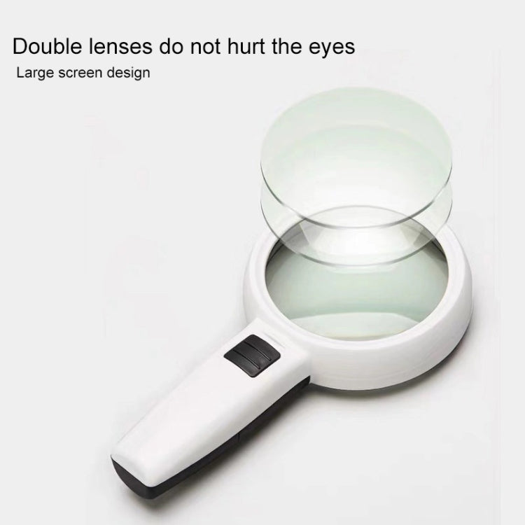 LED 조명 핸드헬드 고화질 렌즈 독서 및 유지보수 확대경 노인용, 95mm 10배, 110mm 30배 이중 렌즈