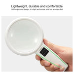 LED 조명 핸드헬드 고화질 렌즈 독서 및 유지보수 확대경 노인용, 95mm 10배, 110mm 30배 이중 렌즈