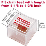 4개입 사각 의자 다리 캡 PVC 발 보호 패드 가구 테이블 커버, 30-35mm, 42-48mm, 49-55mm, 37-42mm, 56-62mm