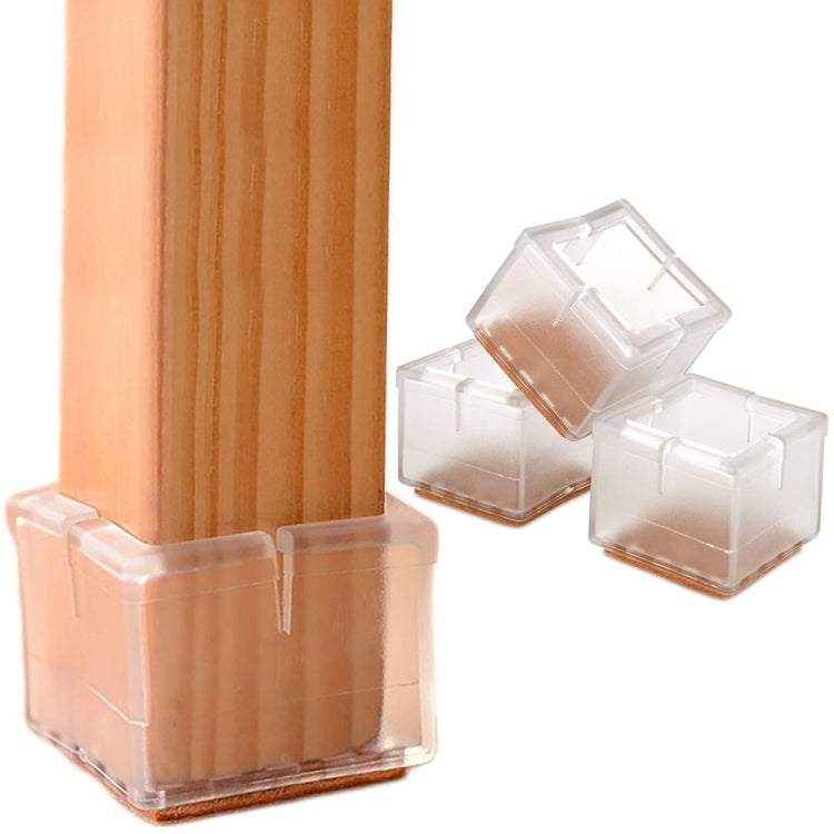 4개입 사각 의자 다리 캡 PVC 발 보호 패드 가구 테이블 커버, 30-35mm, 42-48mm, 49-55mm, 37-42mm, 56-62mm