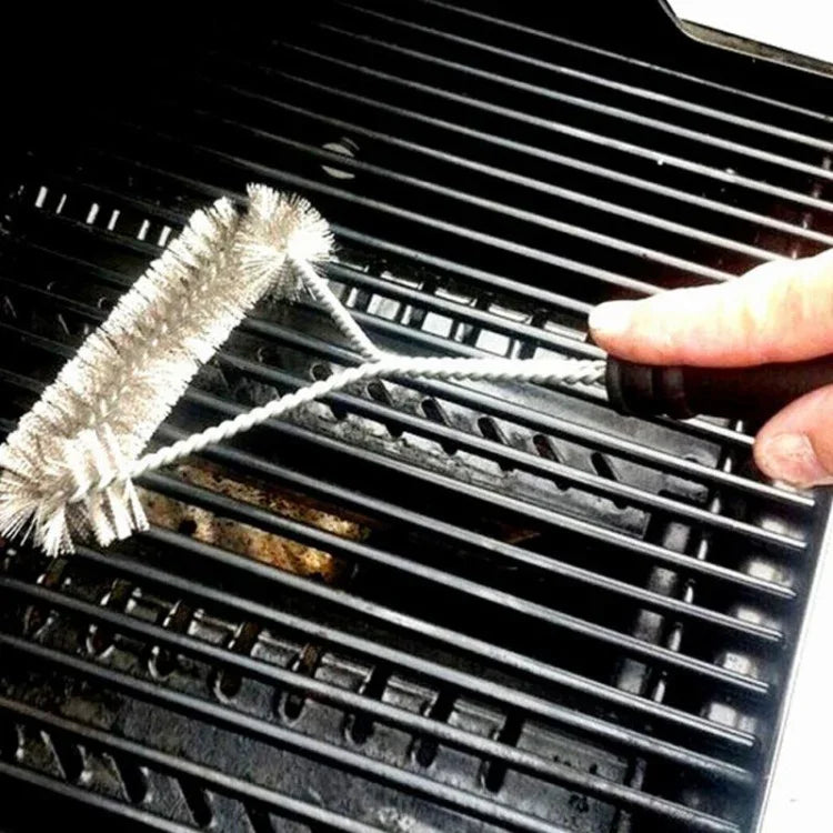 12인치 BBQ 브러시 스테인리스 스틸 와이어 브리스틀 청소 브러시 손잡이 포함, 12인치