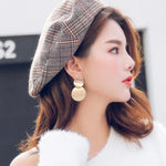 독특한 금속 드롭 귀걸이 라운드 스테이트먼트 귀걸이 여성 쥬얼리, 골드, 실버