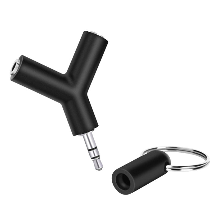 미니 Y자형 3.5mm 수-더블 3.5mm 암 잭 오디오 헤드셋 어댑터 커넥터 키체인