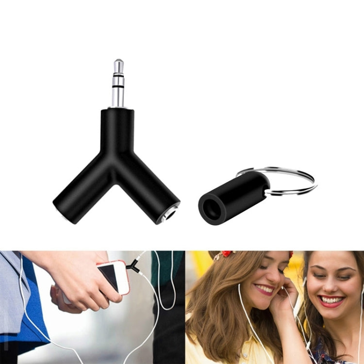 미니 Y자형 3.5mm 수-더블 3.5mm 암 잭 오디오 헤드셋 어댑터 커넥터 키체인
