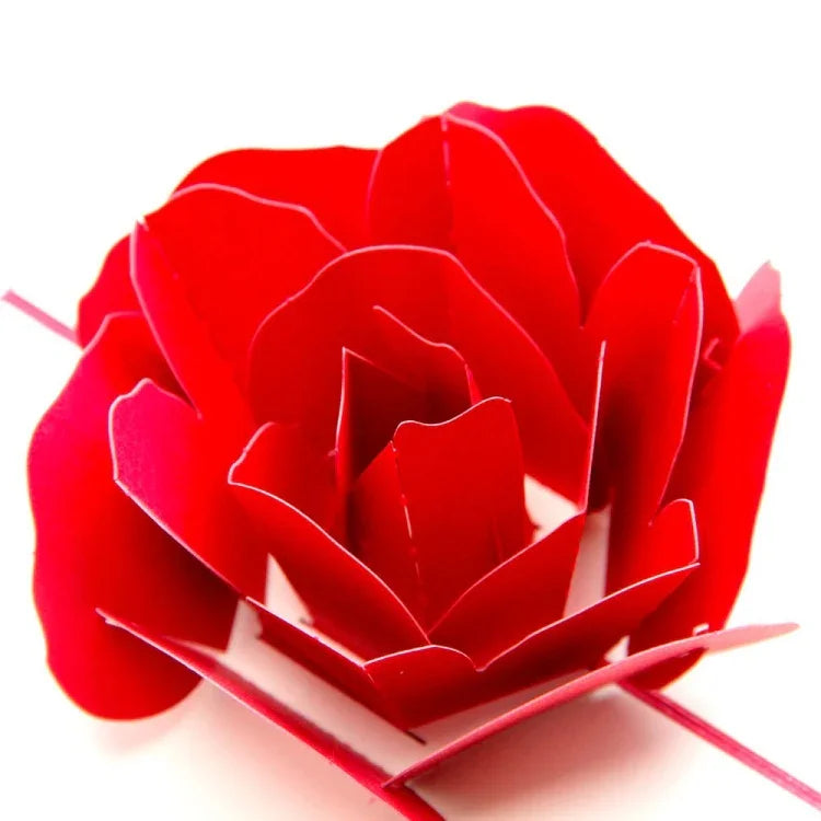 3D 팝업 장미 감사 인사 엽서 꽃 수제 빈티지 종이 생일 축하 러브 기프트 카드, 사이즈: 13x16cm, 수제 빈 엽서