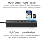 다중 USB 2.0 허브 USB 분배기 고속 6포트 TF SD 카드 리더기 포함