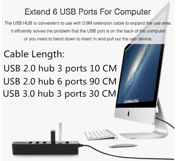 다중 USB 2.0 허브 USB 분배기 고속 6포트 TF SD 카드 리더기 포함
