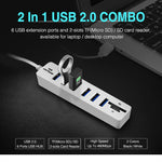 다중 USB 2.0 허브 USB 분배기 고속 6포트 TF SD 카드 리더기 포함