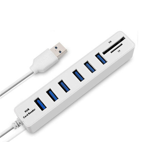 다중 USB 2.0 허브 USB 분배기 고속 6포트 TF SD 카드 리더기 포함