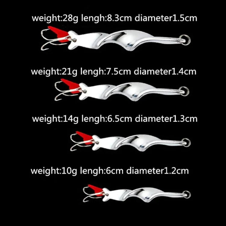 회전 금속 스피너 낚시 루어 하드 베이트 낚시 훅 태클, 10g, 14g, 21g, 28g