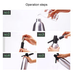 수동 소다 사이펀 CO2 디스펜서 물방울 생성기 시원한 음료 칵테일 소다 기계 알루미늄 바 DIY 소다 메이커, 용량: 1L
