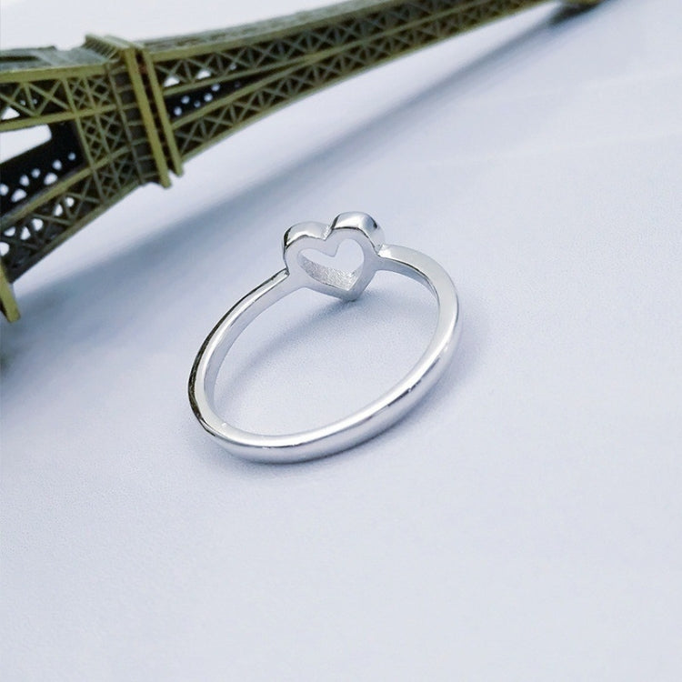 Fashion Heart Shaped Wedding Ring for Woman, White, Rose Gold