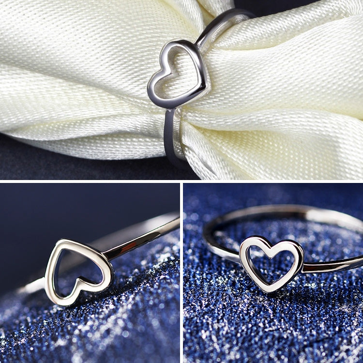 Fashion Heart Shaped Wedding Ring for Woman, White, Rose Gold