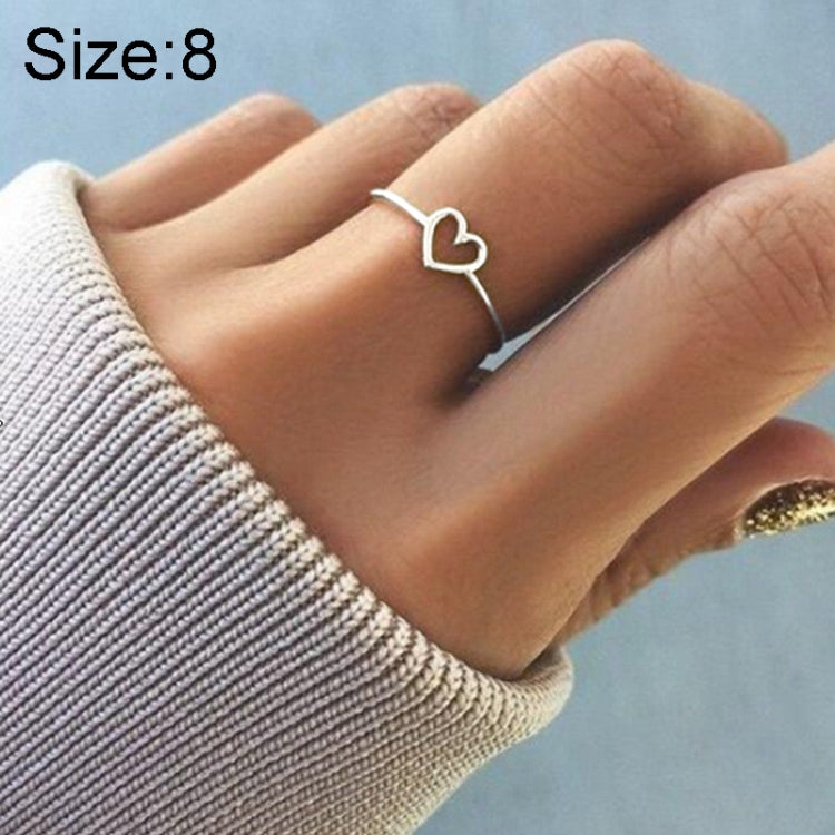 Fashion Heart Shaped Wedding Ring for Woman, White, Rose Gold
