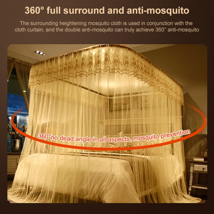 U자형 가이드 레일 수납식 3문 모기장, 120x200 cm, 150x200 cm, 180x200 cm, 180x220 cm, 200x220 cm