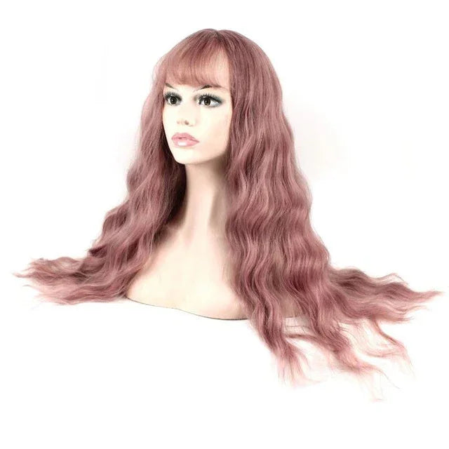 복슬복슬 긴 곱슬머리 믹스 여성용 가발