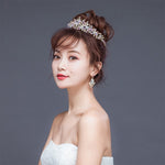 Luxury Pink Gold Pearl Bridal Crowns Handmade Tiara Bride Headband Crystal Wedding Diadem Queen Crown Wedding Hair Accessories, Pearl Crown Pink, Pearl Crown Gold, Pearl Crown White