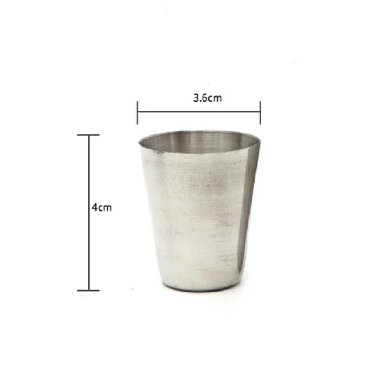 4 in 1 야외 미니 스테인리스 스틸 컵 하이킹 캠핑 여행 휴대용 음용수 컵 세트 가죽 컵, 30ML